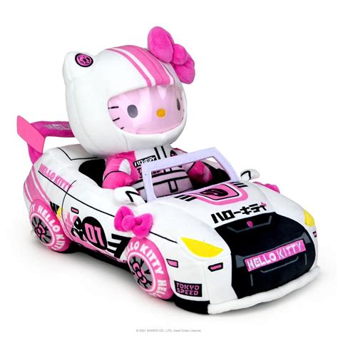 Let’s go go go with Hello Kitty and Friends! This adorable plush line is the newest collaboration in the Kidrobot x Hello Kitty collection and features your favorite Sanrio characters racing for the finish line in themed plush race cars! Each character can be removed from their car, which measures 13 inches long.